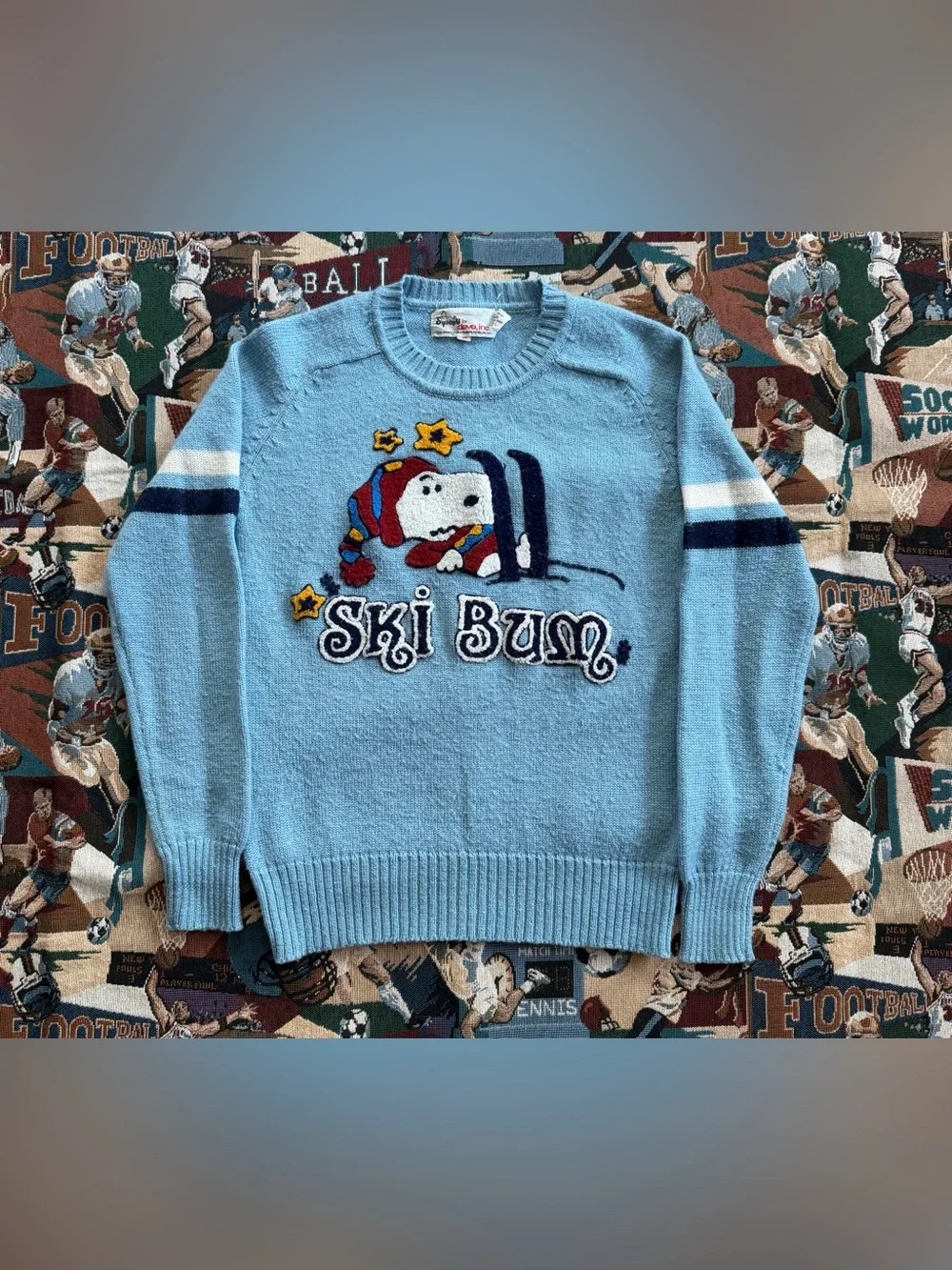 Vintage 70s Men’s Snoopy Ski Bum Sweater
